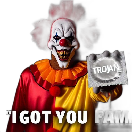 food, creature, weapon, animal, 3d render, concept art, ominous-looking, clown transparent PNG cut-out