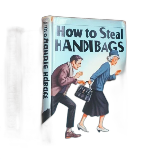 vintage, bookshelf, contains, various, titles, including, how, steal transparent PNG cut-out