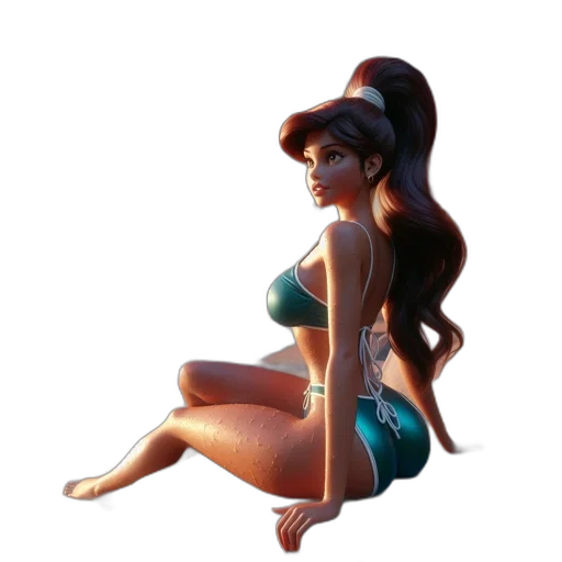 dress, 3d render, concept art, fantasy art, photorealistic, underwater, beach, green transparent PNG cut-out