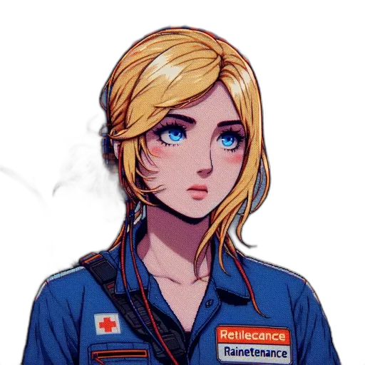 staff, face, jacket, robot, pixel art, cartoon, concept art, anime transparent PNG cut-out