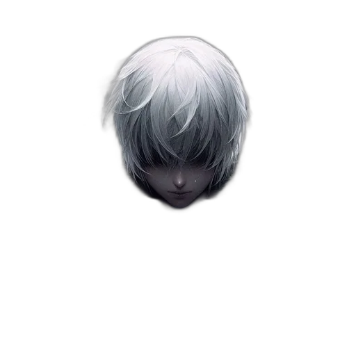 face, mask, hair, creature, concept art, pixel art, anime, comic book art transparent PNG cut-out