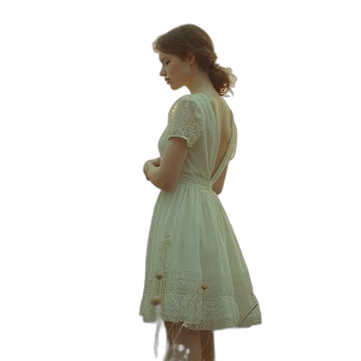 dress, staff, shoes, jewelry transparent PNG cut-out