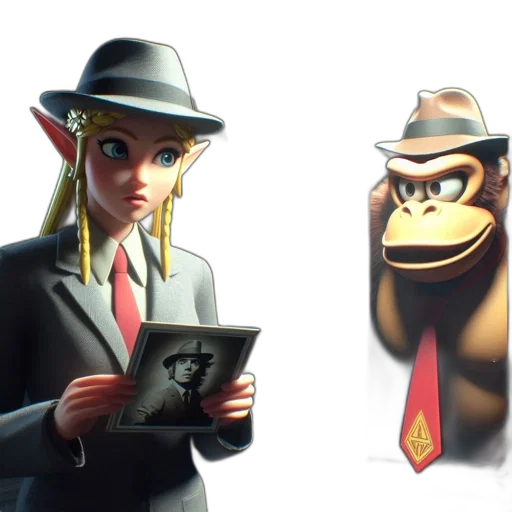 hat, concept art, 3d render, cartoon, comic book art, room, police, investigative transparent PNG cut-out