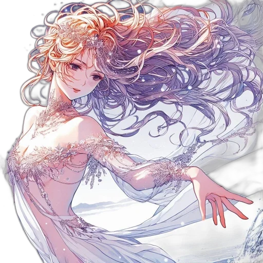 dress, crown, dragon, jewelry, fantasy art, concept art, watercolor, anime transparent PNG cut-out