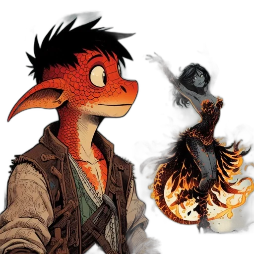 dragon, hat, mask, jacket, concept art, fantasy art, comic book art, pixel art transparent PNG cut-out