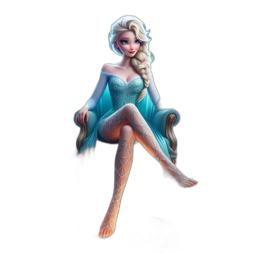 dress, concept art, fantasy art, 3d render, comic book art, snow, blue, pastel transparent PNG cut-out