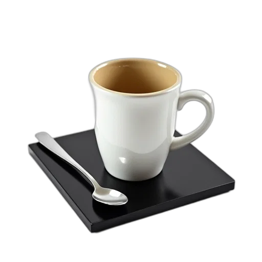 furniture, staff, food, 3d render, photorealistic, white, ceramic, mug transparent PNG cut-out