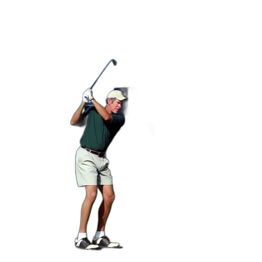 staff, 3d render, photorealistic, golfer, green, polo, shirt, white transparent PNG cut-out