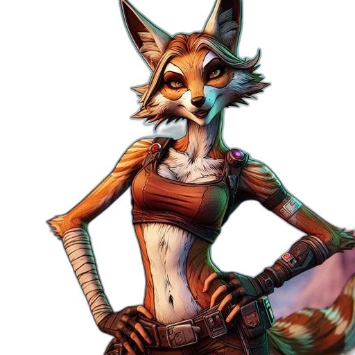staff, concept art, fantasy art, watercolor, 3d render, earth tones, confident, fox-like transparent PNG cut-out