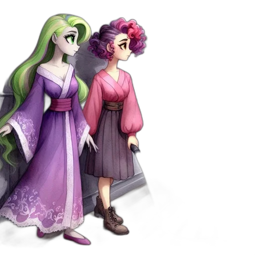 dress, concept art, fantasy art, 3d render, watercolor, snow, green, pastel transparent PNG cut-out