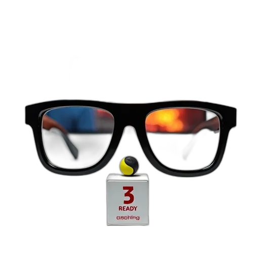 3d render, photorealistic, set, black, glasses, sleek, design, featuring transparent PNG cut-out
