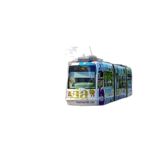 car, 3d render, photorealistic, concept art, white, blue, tram, word transparent PNG cut-out