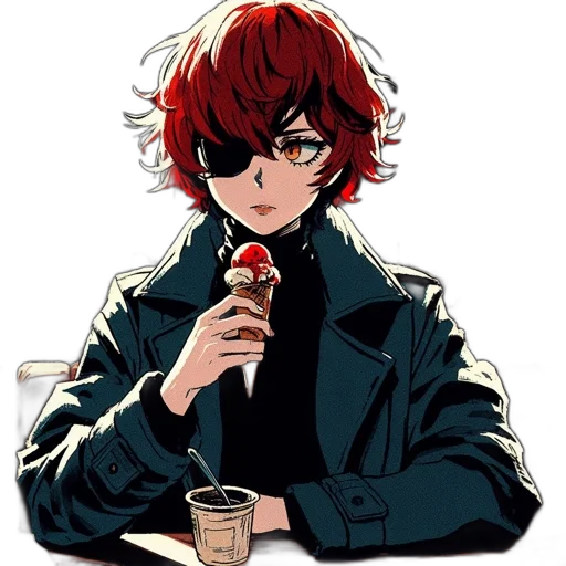 food, staff, jacket, weapon, pixel art, anime, cartoon, concept art transparent PNG cut-out
