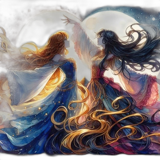 fantasy art, concept art, watercolor, comic book art, fire, underwater, night, outer space transparent PNG cut-out