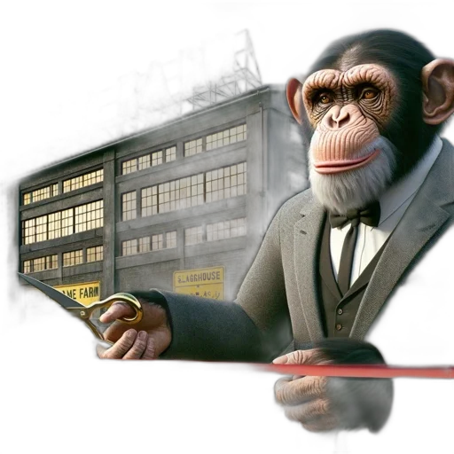 animal, concept art, photorealistic, 3d render, anthropomorphic, chimpanzee, suit, tie transparent PNG cut-out