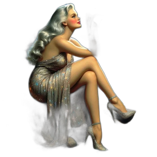 dress, jewelry, shoes, fantasy art, concept art, photorealistic, 3d render, fire transparent PNG cut-out