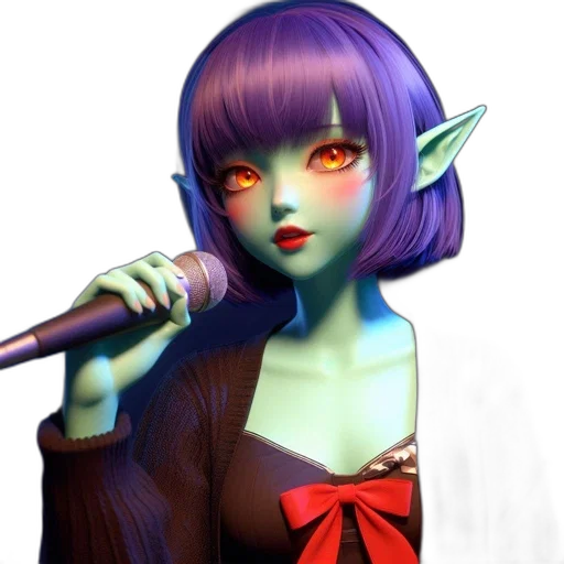 staff, fantasy art, concept art, 3d render, photorealistic, animated, elf, figure transparent PNG cut-out