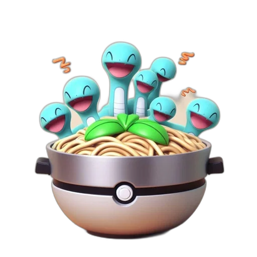 food, hat, creature, animal, 3d render, concept art, pixel art, pastel transparent PNG cut-out