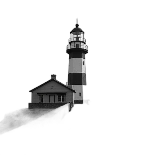 building, concept art, pixel art, photorealistic, watercolor, fog, fire, monochrome transparent PNG cut-out