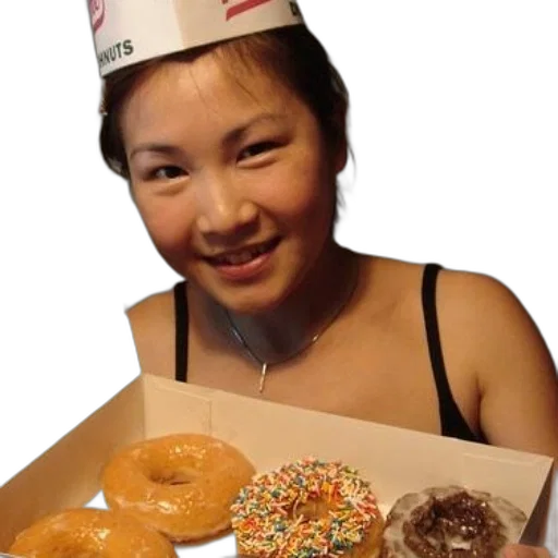food, jewelry, photorealistic, 3d render, woman, wearing, dunkin, donuts transparent PNG cut-out