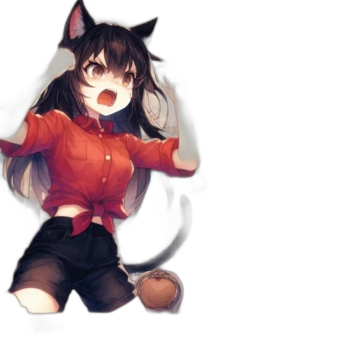 staff, animal, creature, jacket, anime, pixel art, fantasy art, watercolor transparent PNG cut-out