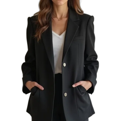 jacket, staff, dress, dark, monochrome, earth tones, kytomda, women transparent PNG cut-out