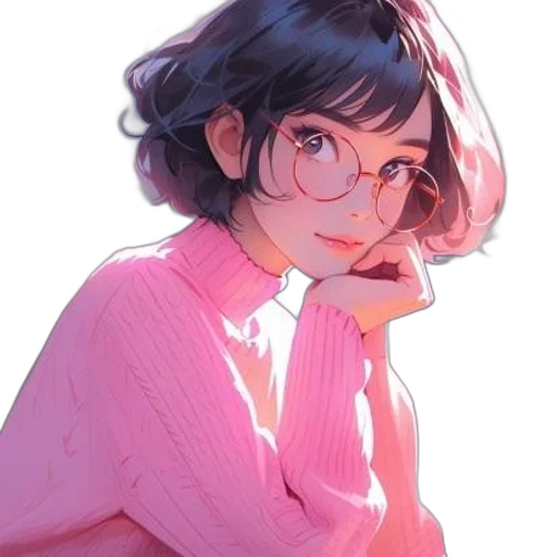 jacket, face, dress, creature, anime, watercolor, vaporwave, cartoon transparent PNG cut-out