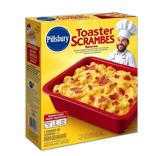 food, box, pillsbury, toaster, scrambles, bacon, shown, cartoon transparent PNG cut-out