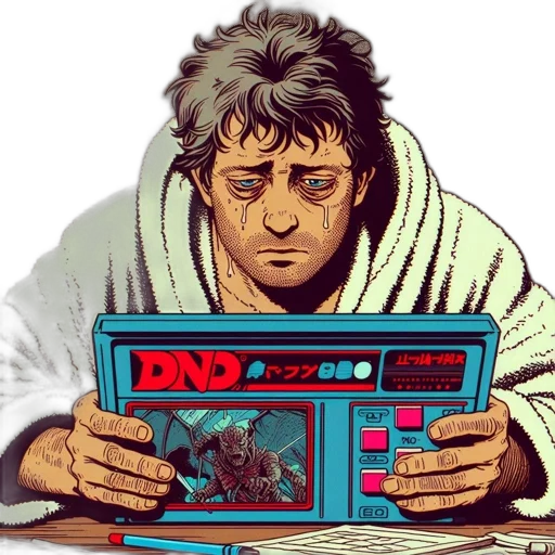 cyberpunk, vaporwave, comic book art, concept art, agitated, man, white, robe transparent PNG cut-out