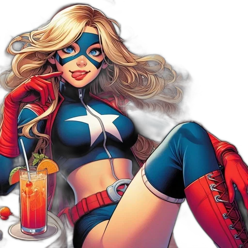 comic book art, concept art, stylized, superhero, character, dressed, blue, outfit transparent PNG cut-out