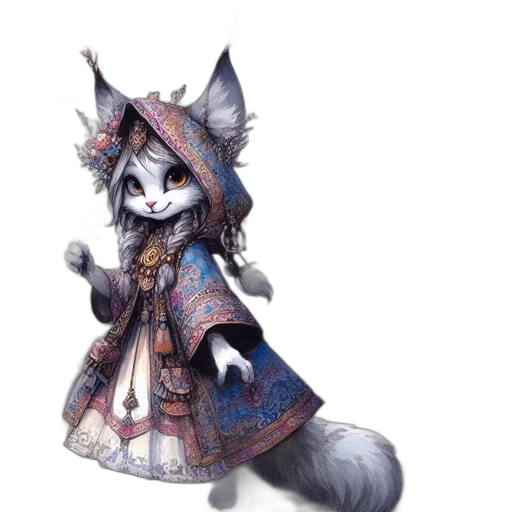 staff, mask, dress, creature, fantasy art, concept art, 3d render, pixel art transparent PNG cut-out