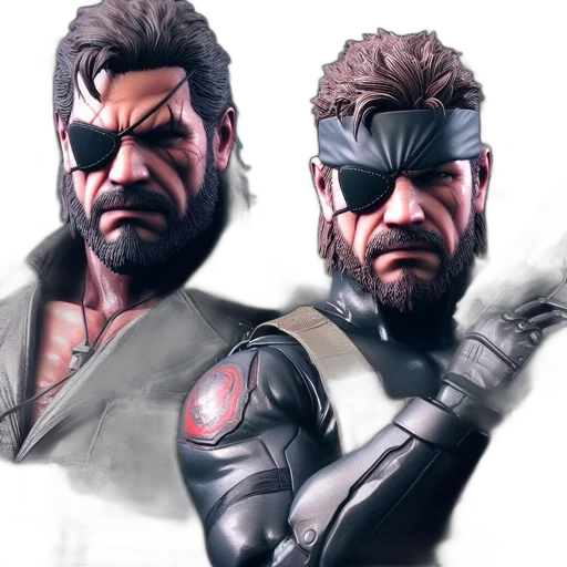 concept art, 3d render, comic book art, cyberpunk, two, characters, mgs, series transparent PNG cut-out
