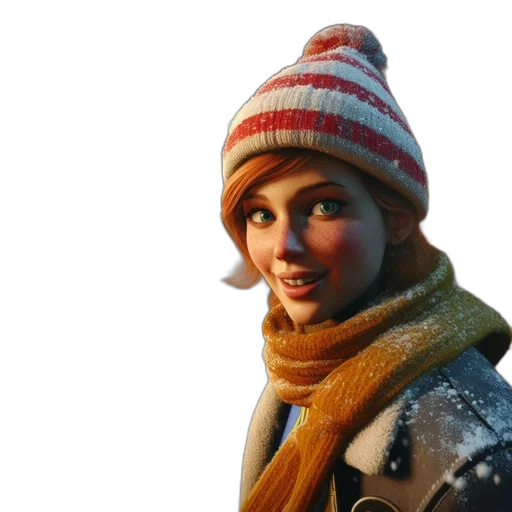 hat, jacket, face, staff, 3d render, photorealistic, concept art, fantasy art transparent PNG cut-out