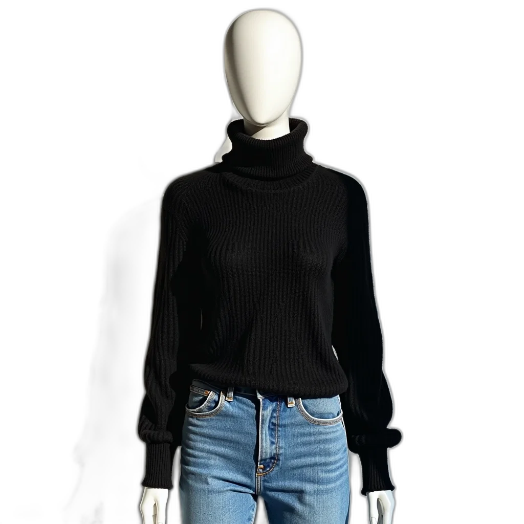 jacket, 3d render, concept art, dark, monochrome, mannequin, dressed, black transparent PNG cut-out