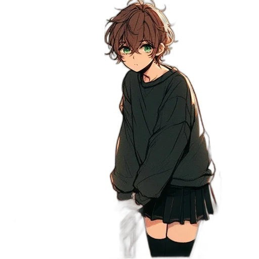 dress, jacket, creature, hair, anime, pixel art, cartoon, watercolor transparent PNG cut-out