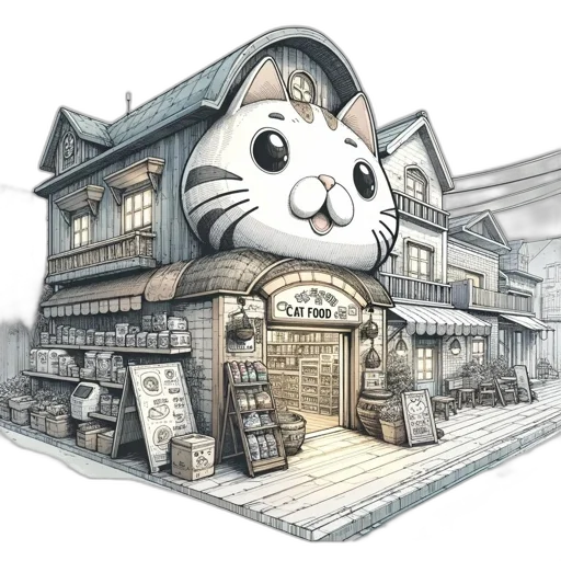 building, concept art, 3d render, photorealistic, fantasy art, city street, snow, monochrome transparent PNG cut-out