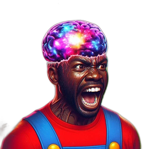 face, crown, creature, concept art, pixel art, comic book art, 3d render, man transparent PNG cut-out