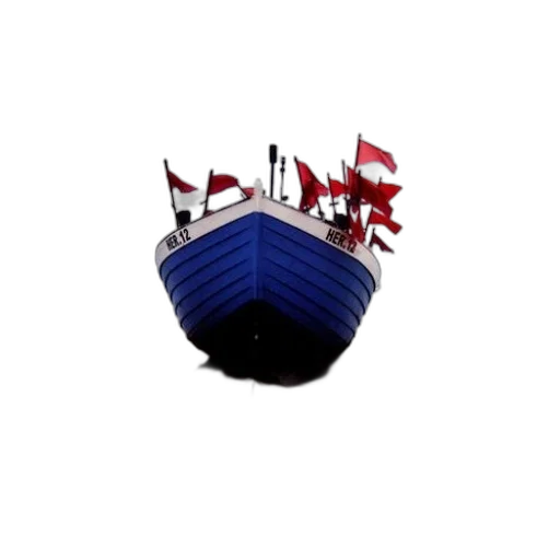 crown, hat, 3d render, pixel art, blue, boat, red, flags transparent PNG cut-out