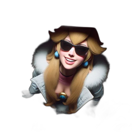 jacket, hat, face, crown, cartoon, concept art, pixel art, 3d render transparent PNG cut-out