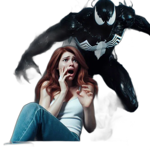 creature, mask, animal, concept art, comic book art, woman, seated, shock transparent PNG cut-out