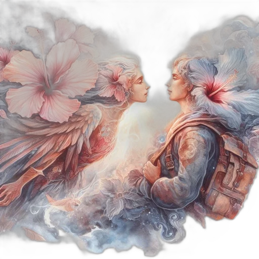watercolor, fantasy art, concept art, photorealistic, fog, fire, snow, underwater transparent PNG cut-out