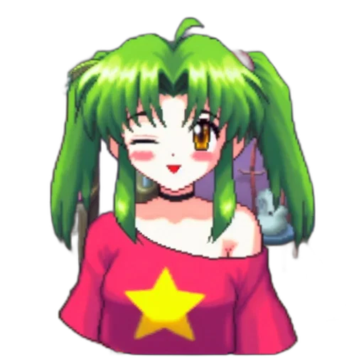 staff, dress, robot, pixel art, anime, vaporwave, cartoon, outer space transparent PNG cut-out