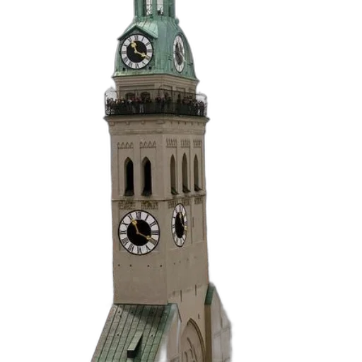 building, 3d render, concept art, photorealistic, tall, clock, tower, two transparent PNG cut-out