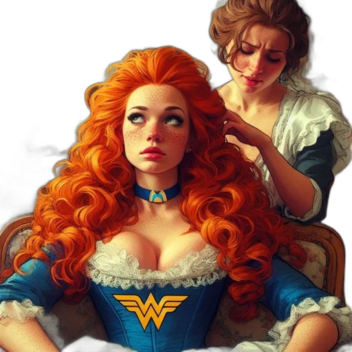 crown, hair, dress, face, comic book art, fantasy art, concept art, oil painting transparent PNG cut-out