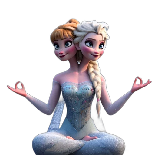 3d render, concept art, fantasy art, cartoon, snow, underwater, two, animated transparent PNG cut-out