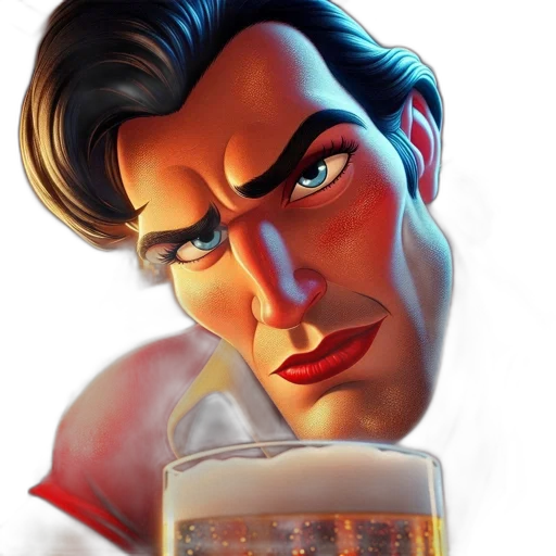 face, comic book art, photorealistic, concept art, 3d render, close-up, focused, male transparent PNG cut-out