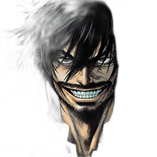 face, mask, creature, comic book art, concept art, anime, cartoon, animated transparent PNG cut-out