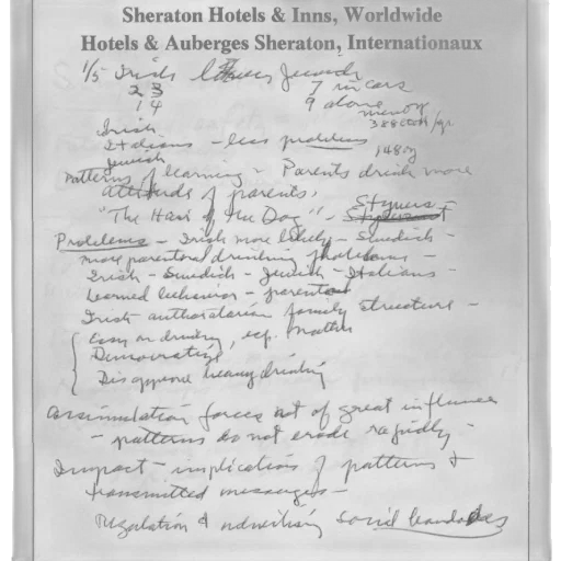 handwritten, notes, piece, paper, discussing, topics, related, sheraton transparent PNG cut-out