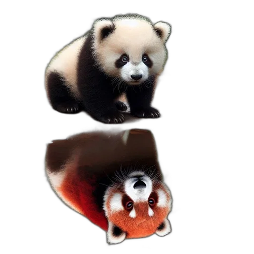 animal, hat, creature, 3d render, photorealistic, concept art, panda, cub transparent PNG cut-out