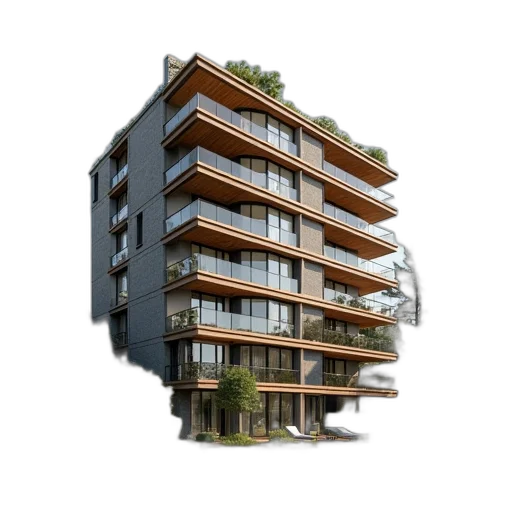 building, 3d render, photorealistic, concept art transparent PNG cut-out